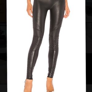 Quilted Faux Leather Legging in Very Black